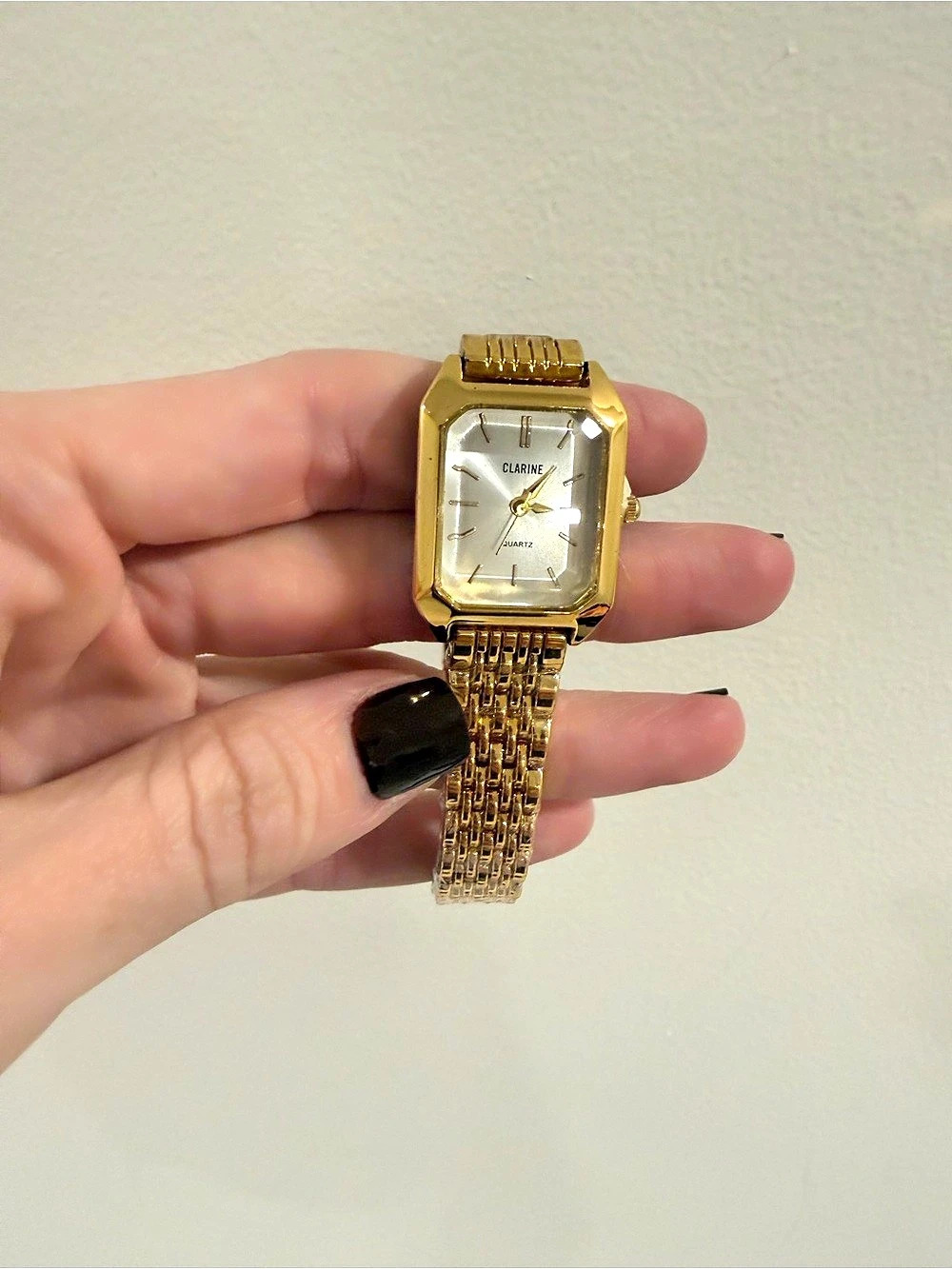 CLARINE Claire De Mains Gold & White Watch